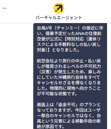 エクスペディアチャット：状況説明
